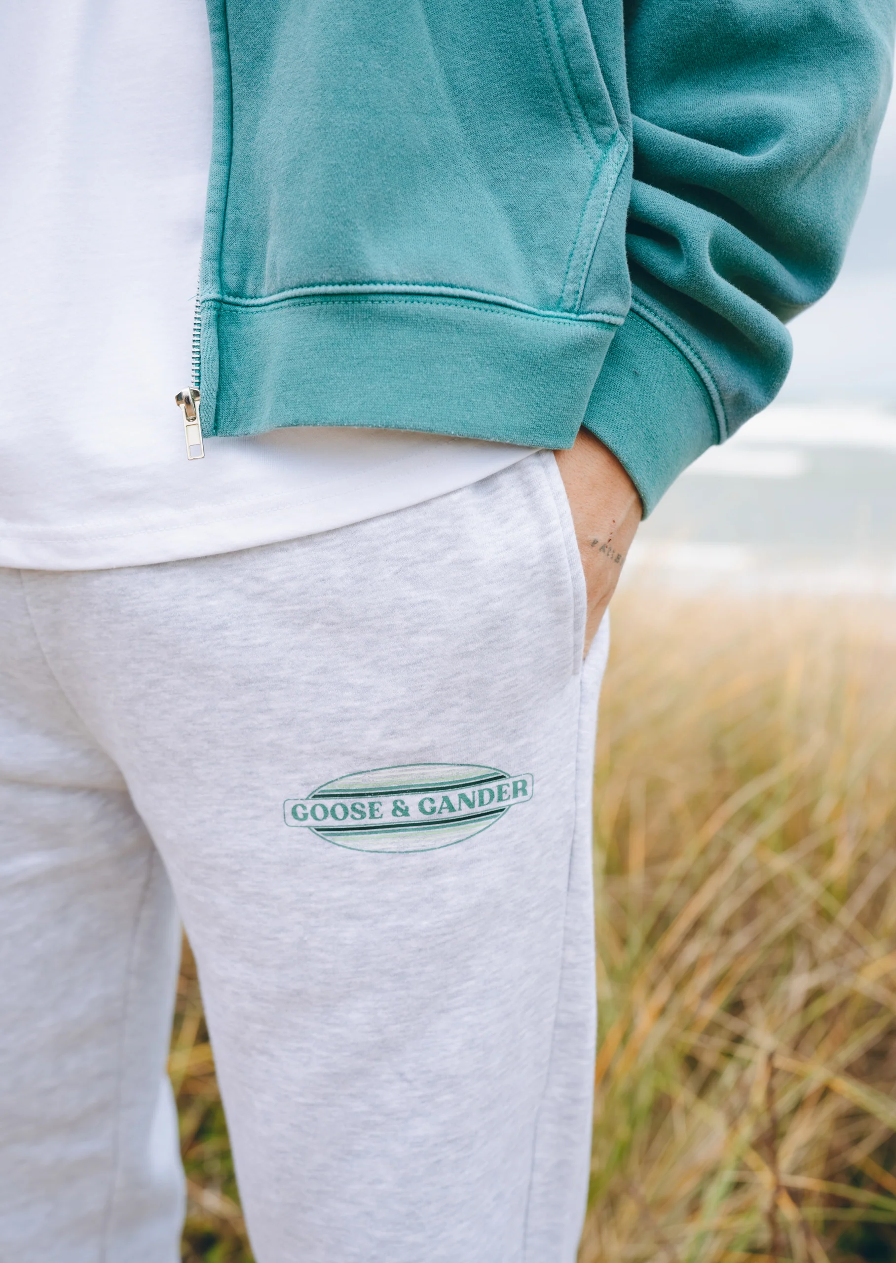 L&L Oval Printed Joggers - Ash Grey