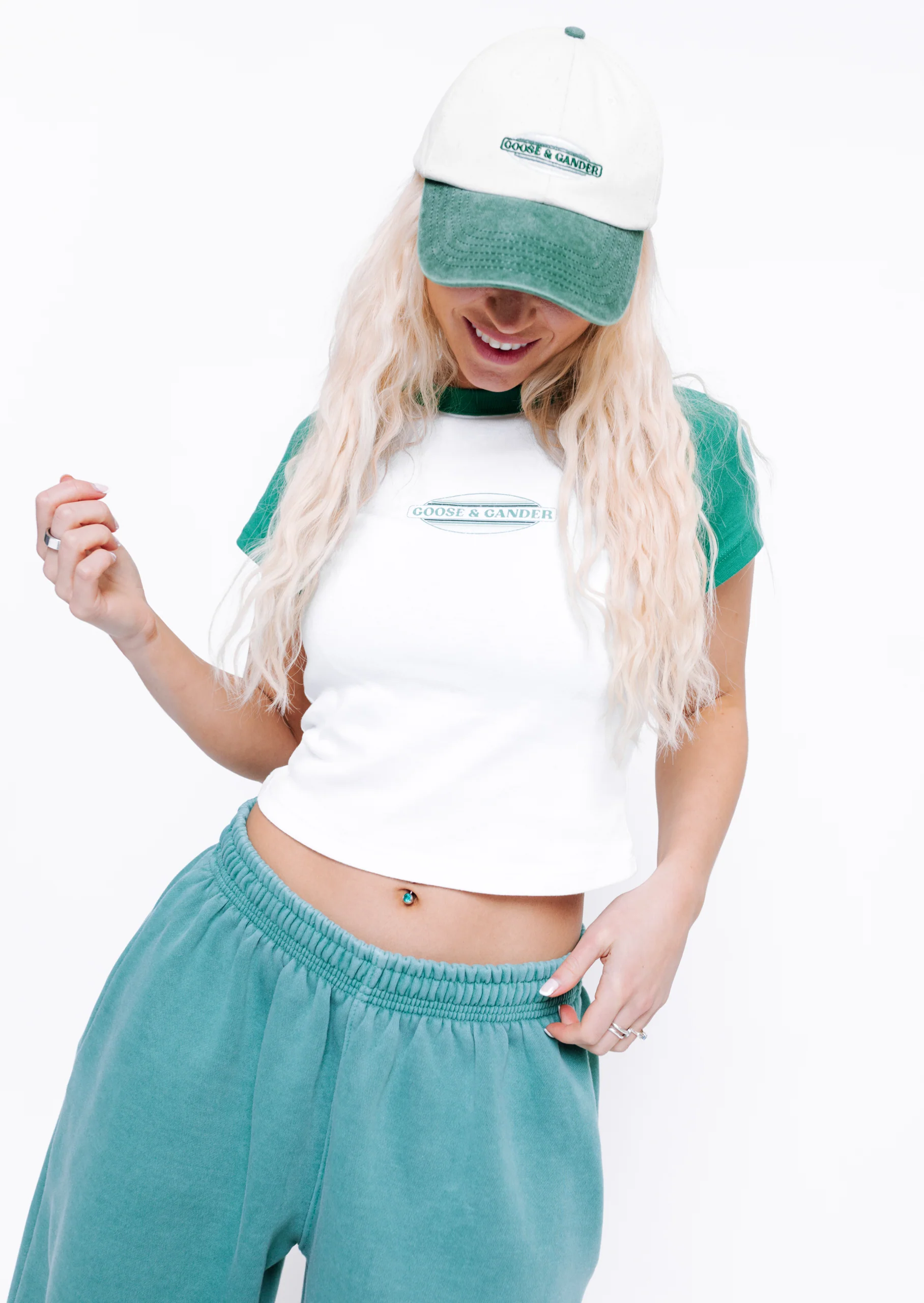 L&L Oval Printed Raglan Tee - Green/White - Image 8